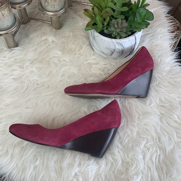 Cole Haan Women’s Marit Wedge pink/purple suede wedge pumps size 8.5 - Picture 4 of 12